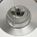 Suspended globe lamp in aluminium and glass in German Space style from the 1960s mid-century by Doria.