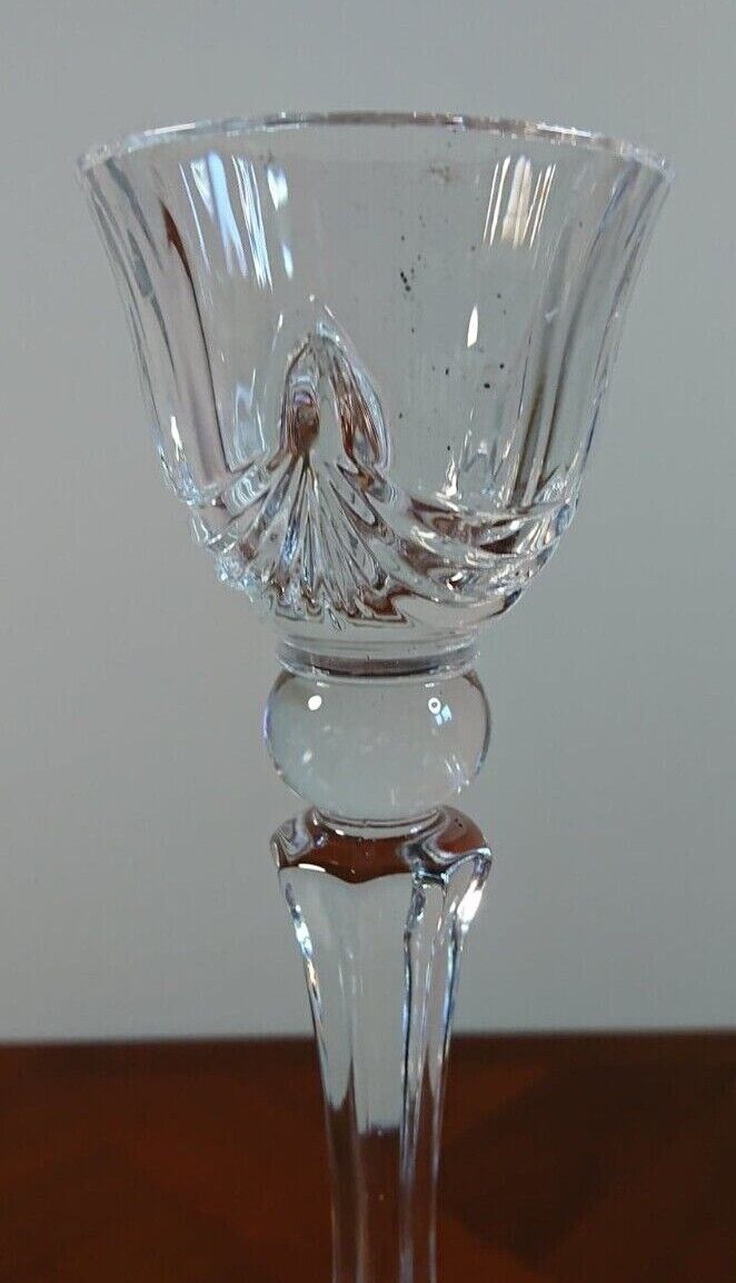 Crystal candle holder on foot decoration drapery made in italy