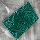 Green Ceramic Trivet with Leaf Decoration - Art Deco Period 1