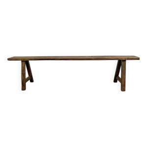 banc ancien en noyer - massif