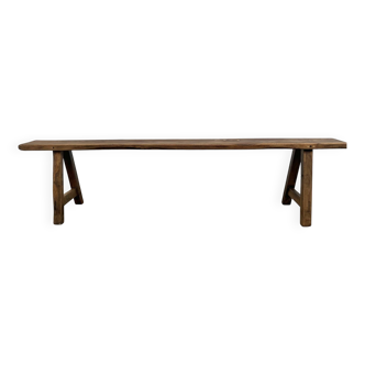 Antique bench in solid walnut