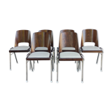 Series of 6 stackable chairs Baumann model Manhattan