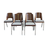 Series of 6 stackable chairs Baumann model Manhattan