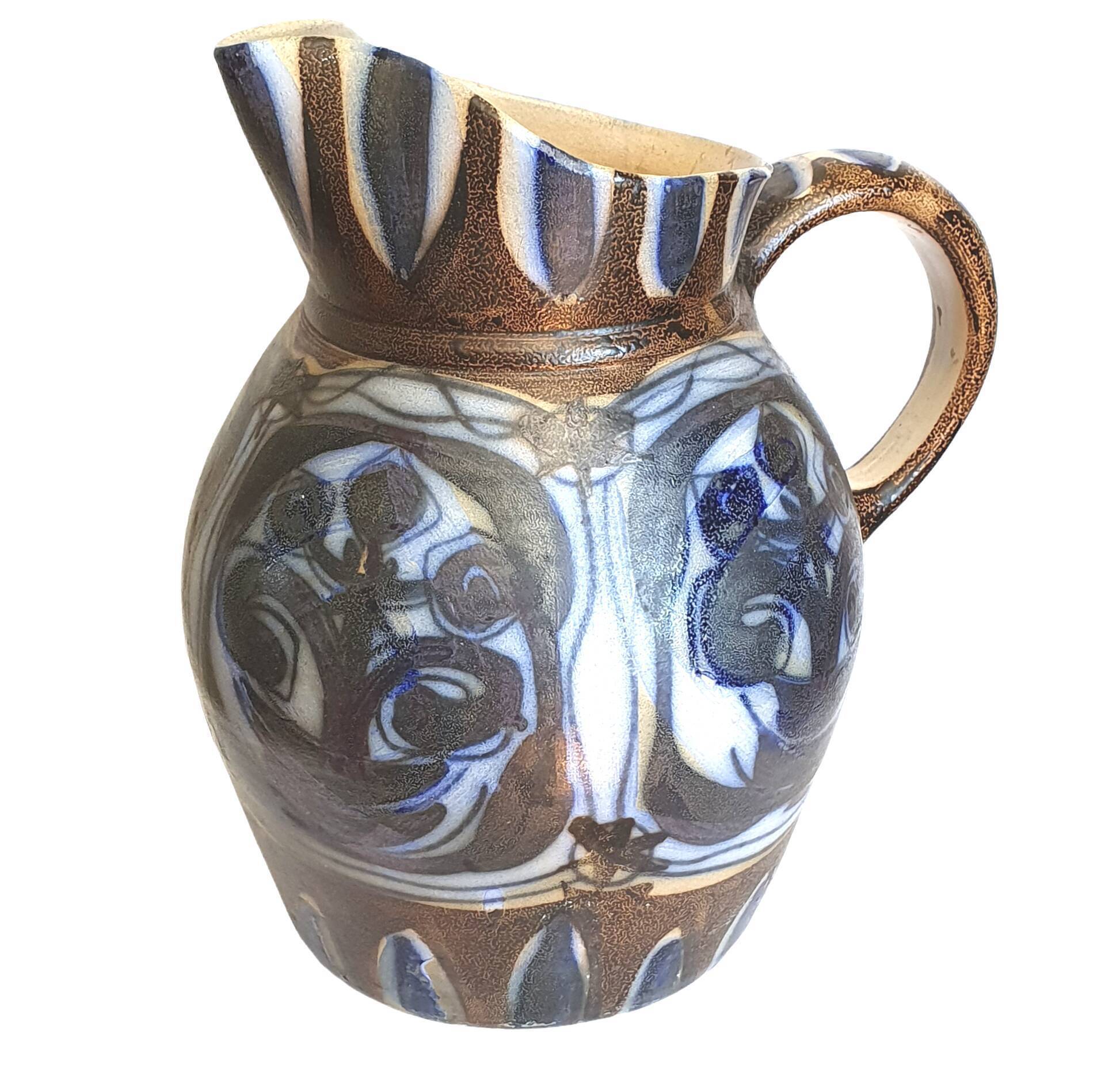 Pitcher vase in sandstone Michel Furic Keraluc 70s