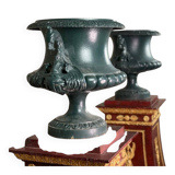 Set of 4 cast iron basins, Corneau foundry in Charleville.