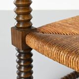 Pair of French armchairs with twisted legs in the style of Charles Dudouyt, France, 1940s.