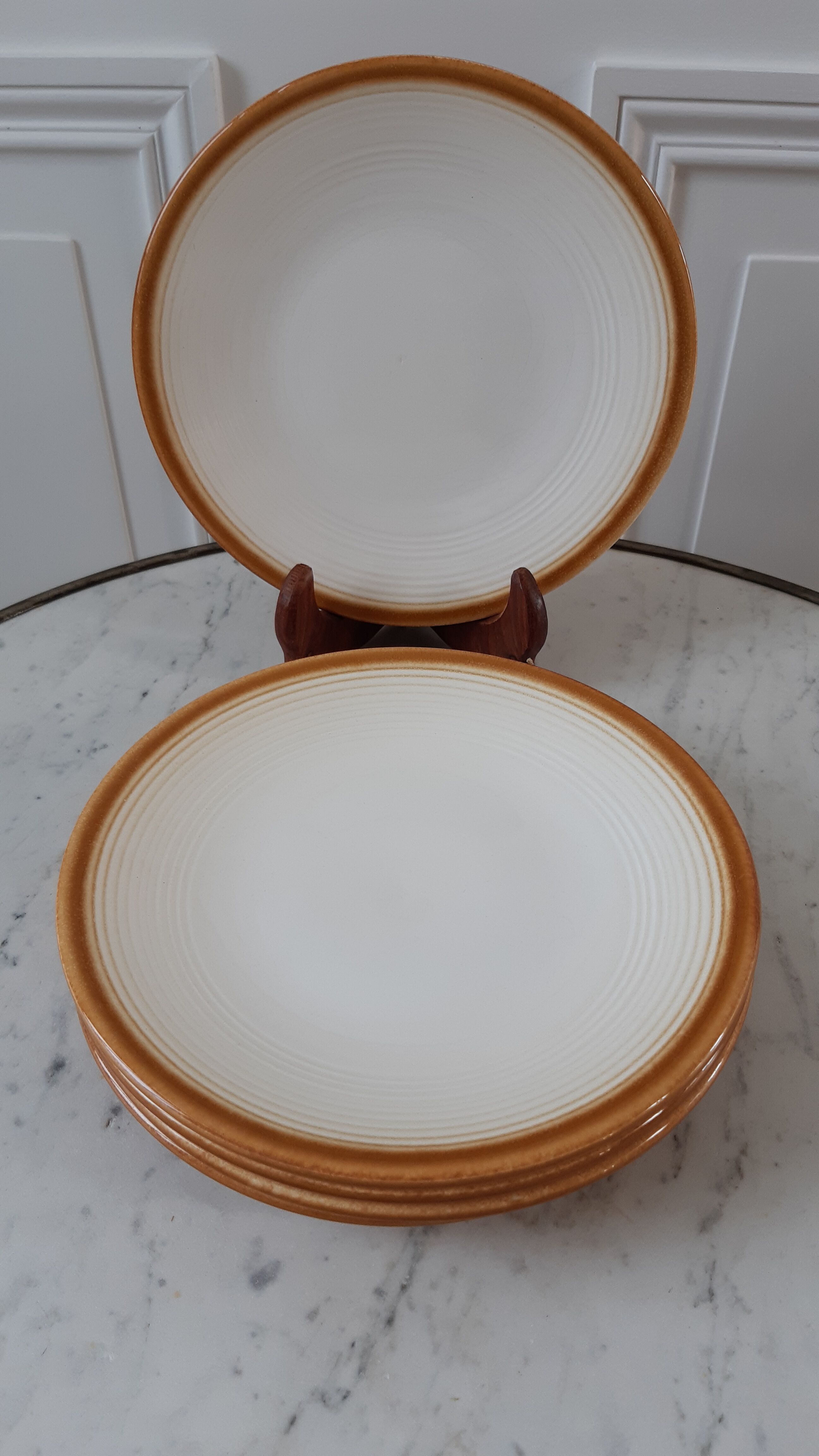 Lot de 6 assiettes à dessert Salins modèle "Tolosa" années 50-60