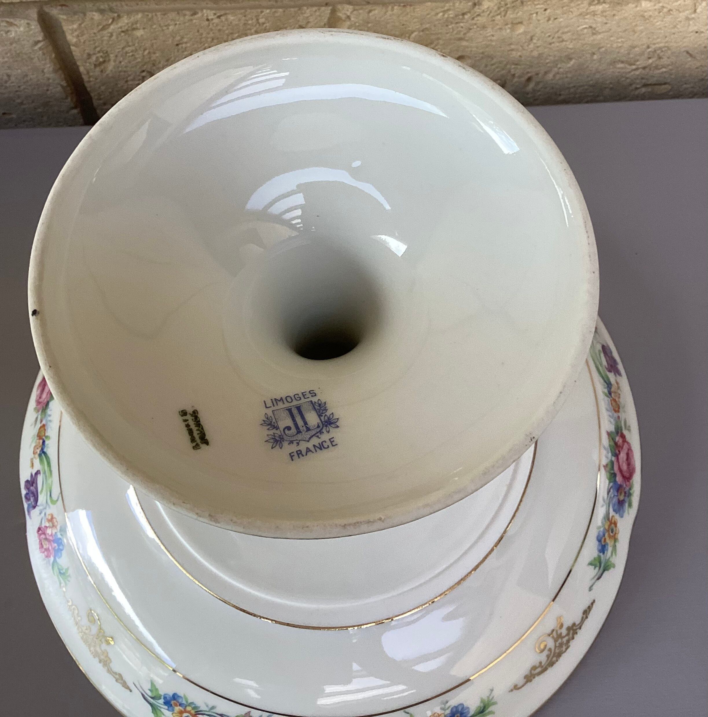 Old Limoges porcelain compote
