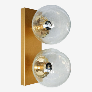 Czechoslovak Gold Wall Lamp designed by Ivo Vyhnánek for NP Lustry Kamenický Šenov, 1980s