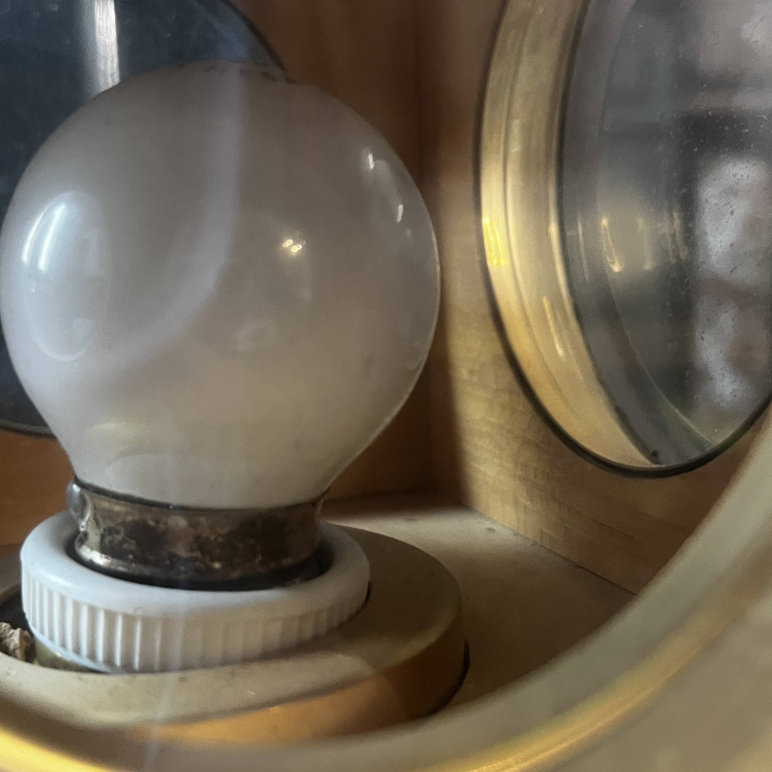 'bird' floor lamp by aldo tura, red goatskin parchment, ca 1950