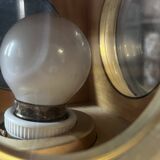 'bird' floor lamp by aldo tura, red goatskin parchment, ca 1950