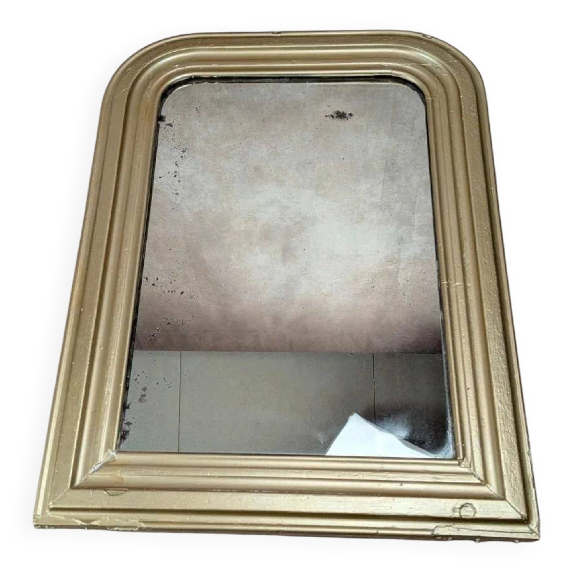 Antique Louis-Philippe style gilded patinated mirror