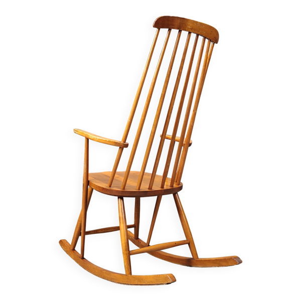 Fauteuil à bascule danois vintage, années 1960