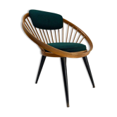 Black Circle Chair attributed to Yngve Ekström for Swedese, Sweden, 1960s