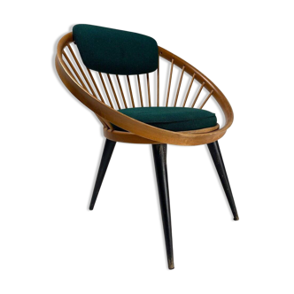 Black Circle Chair attributed to Yngve Ekström for Swedese, Sweden, 1960s
