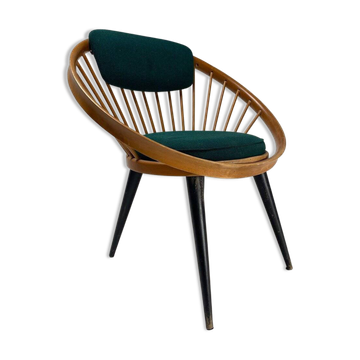 Black Circle Chair attributed to Yngve Ekström for Swedese, Sweden, 1960s