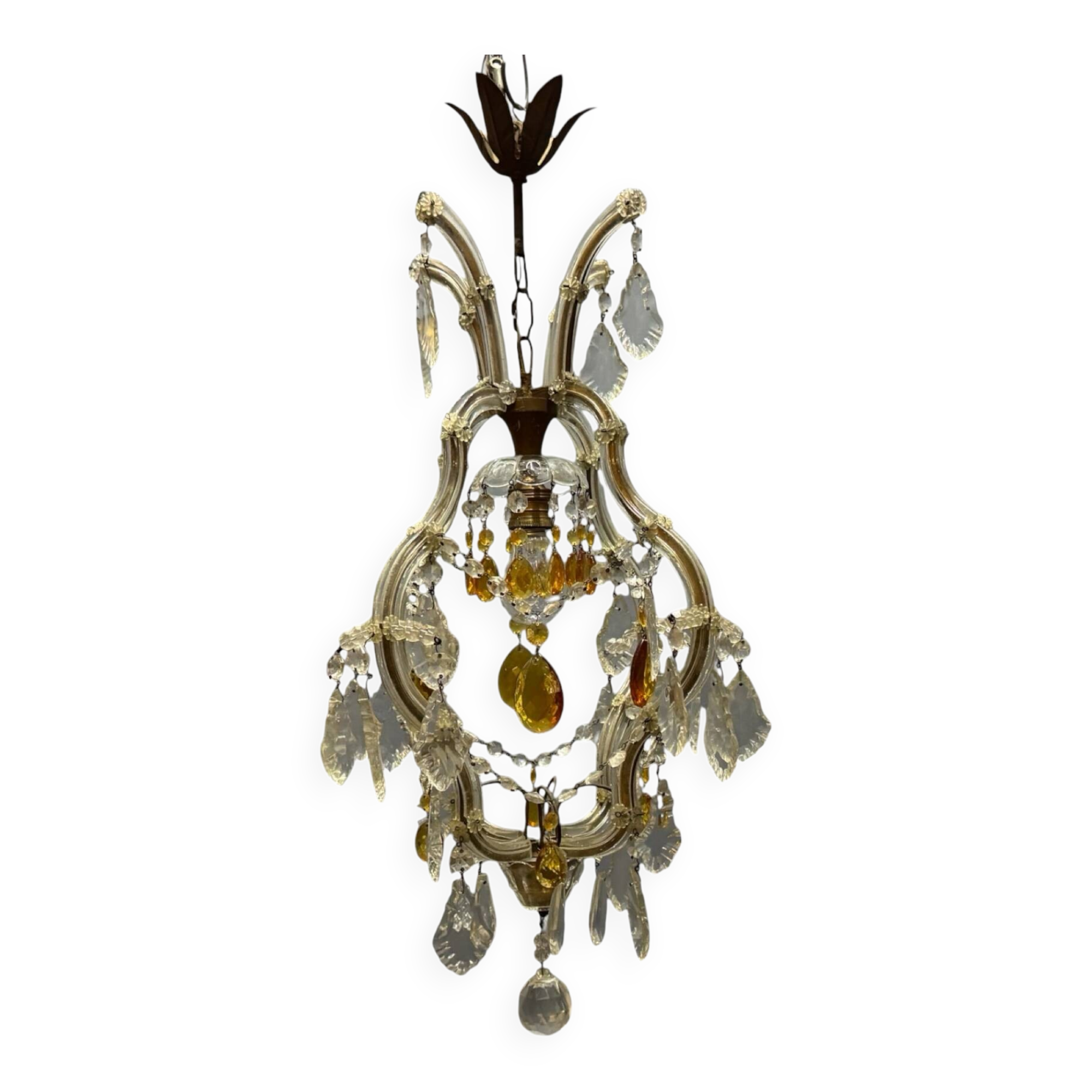 Crystal Italian Maria Teresa Light Pendant  1950’s 