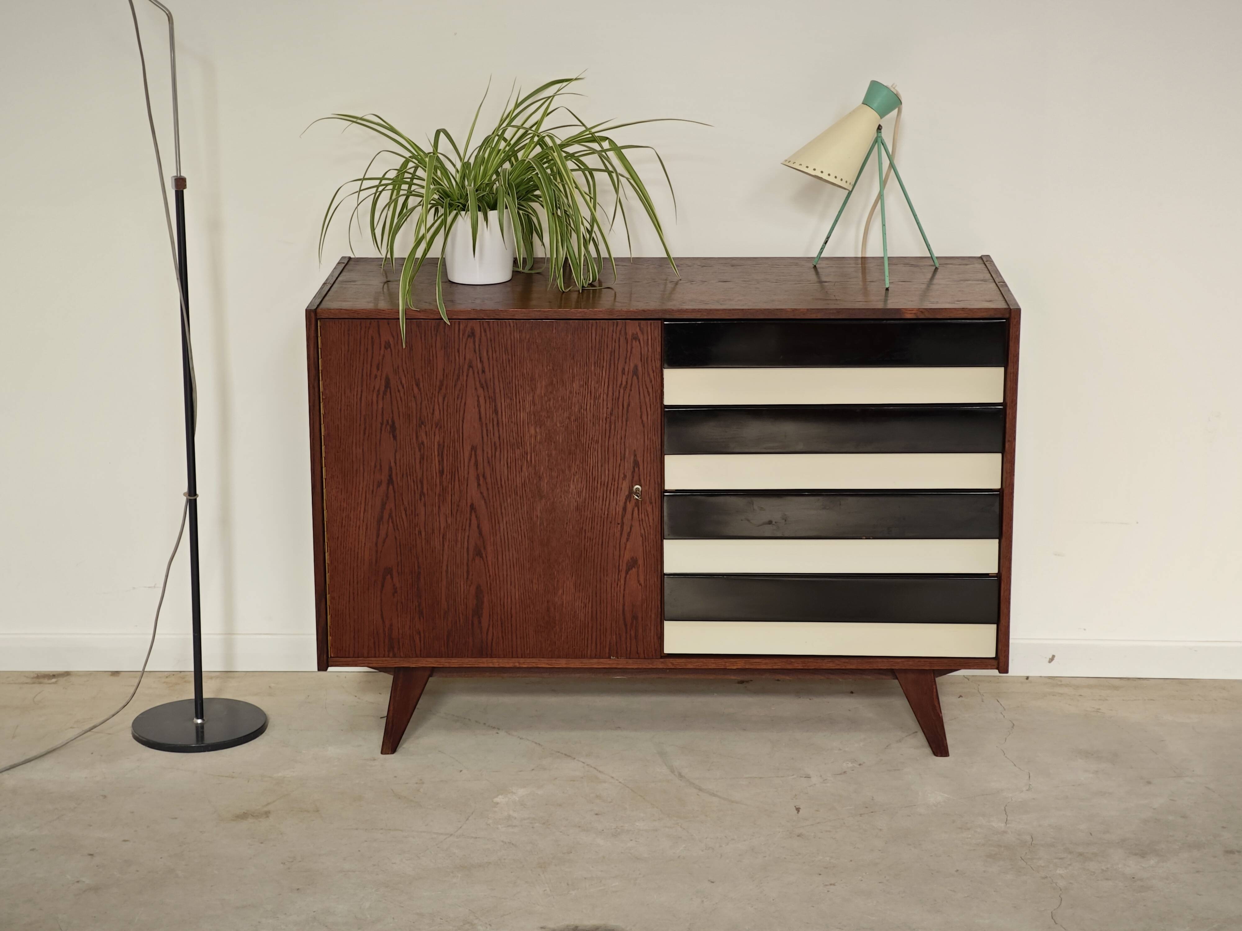 U 458 black and white sideboard by Jiri Jiroutek for Interier Praha, 1960