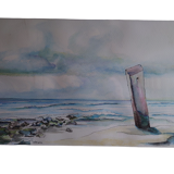 Peinture acrylique sur carton signée sigrid h eriks 2004 sous verre