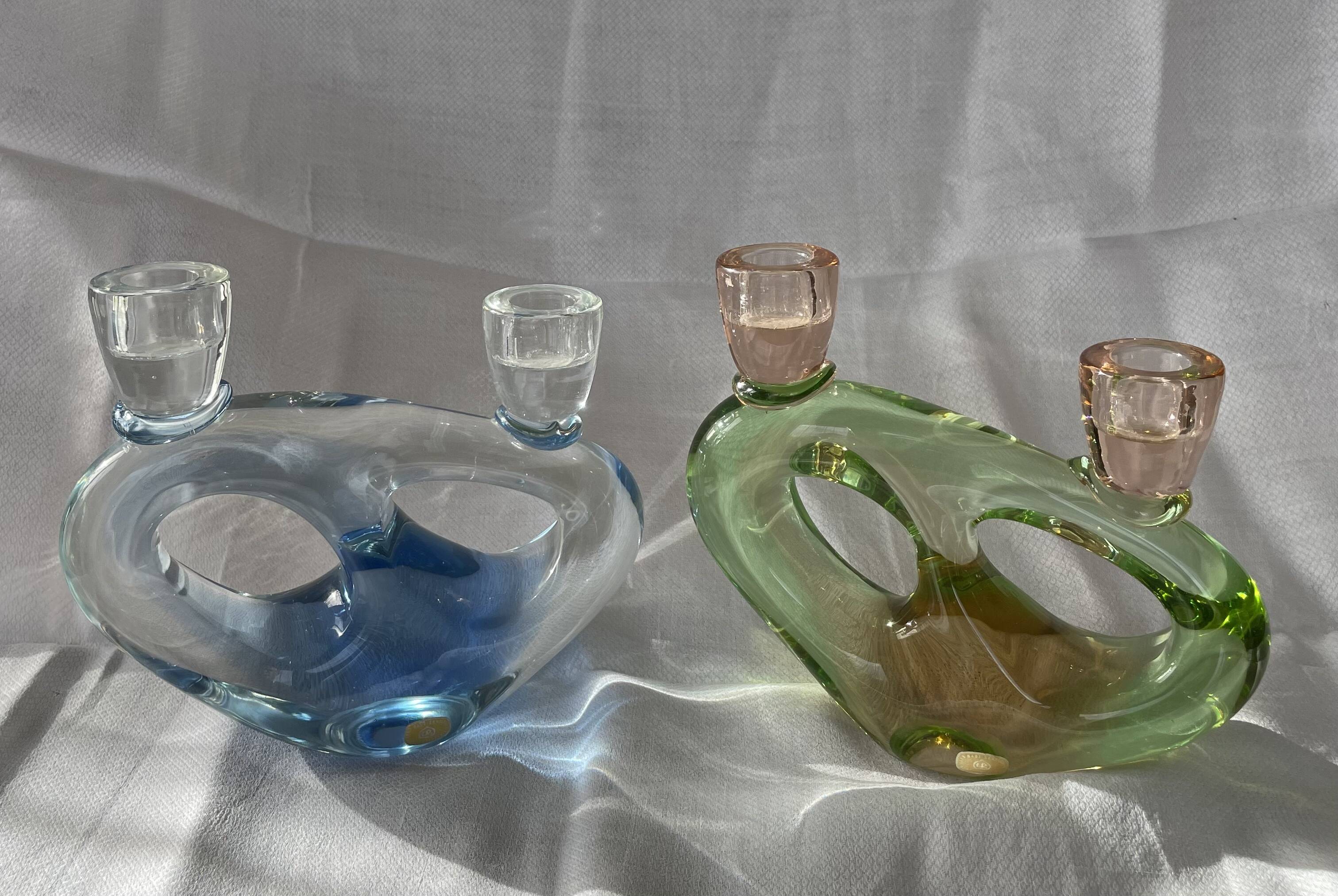 Bohemian crystal candle holders