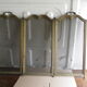 Vintage three-pane framed firewall & brass grille 75 x 52 cm 6 kg