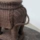 Large vintage wicker elephant plant stand / side table – sculptural bohemian statement