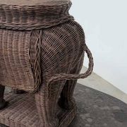 Large vintage wicker elephant plant stand / side table – sculptural bohemian statement