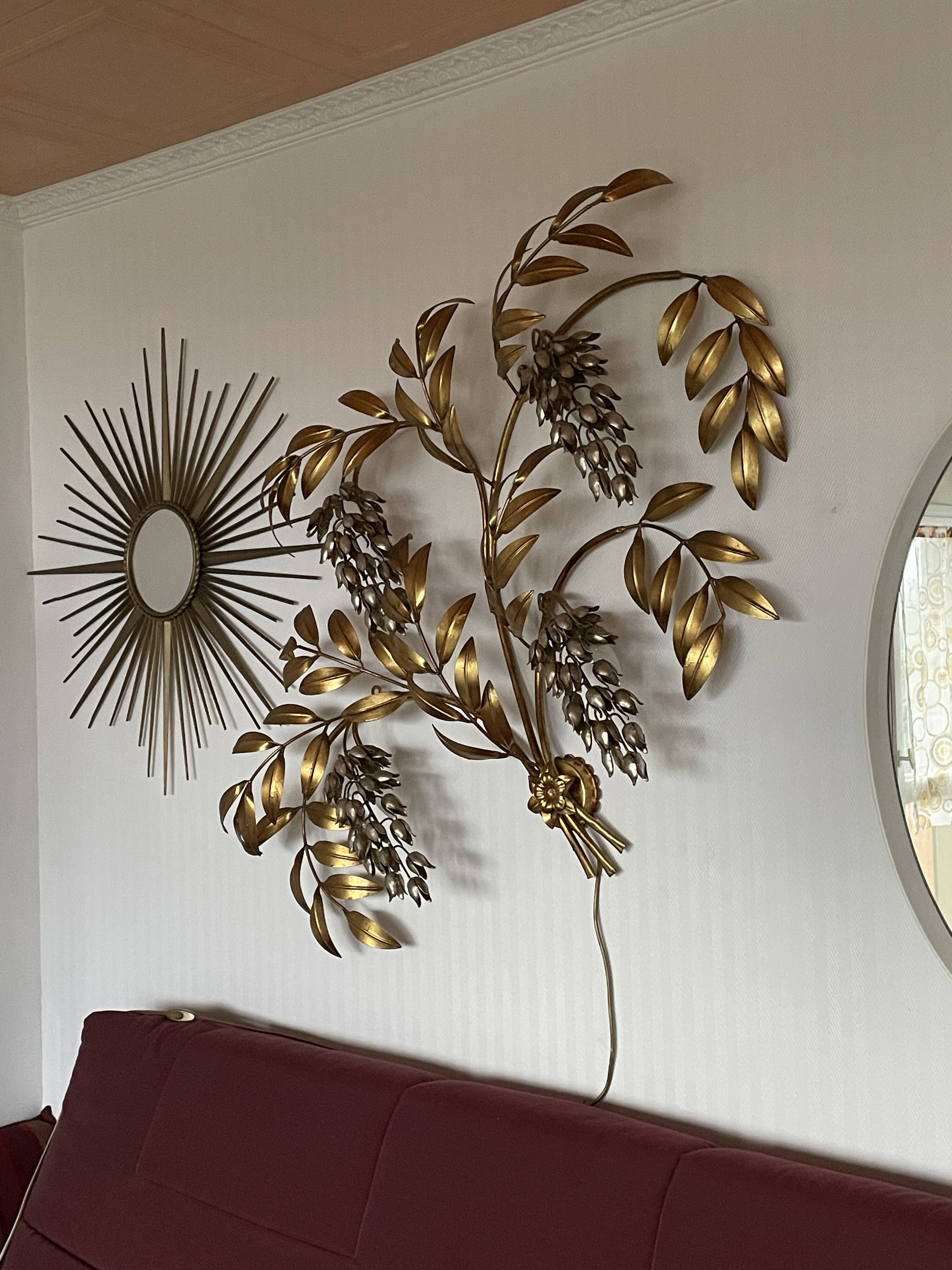 Pioggia D'Oro Wall Lamp in Gold Metal by Hans Kögl, Italy, 1970s