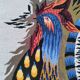 handmade "Aurore" rooster tapestry from the 1970s