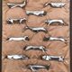12 knife holders by Edouard Sandoz for the Goldsmith Gallia-Christofle