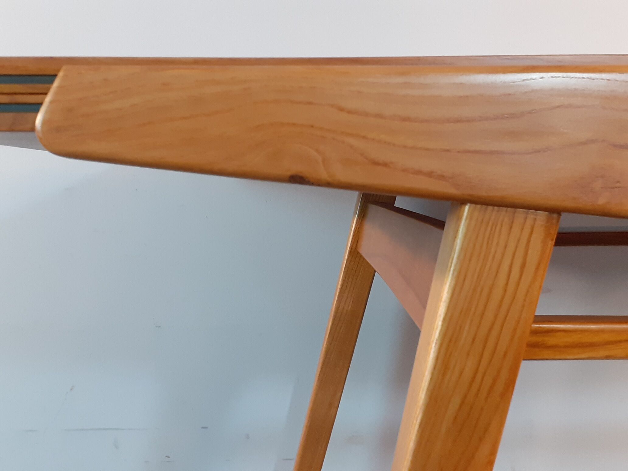 Extendable table in ash by Drevotex, vintage Czechoslovak 1950s