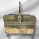 Vintage French fireplace basket for wood