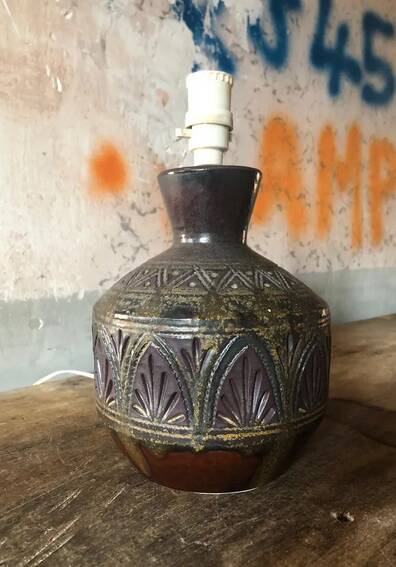 Vintage ceramic lamp, West Germany lamp, vintage lamp, table lamp