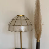 Bicolor mother-of-pearl lamp with a golden foot