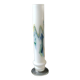Tubular vase in white opaline, polychrome smoke volutes. Snowflake/Dalian Co. Ltd. High 29 cm