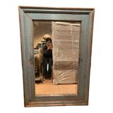 Mirror in blue lacquered wood, 148x102 cm