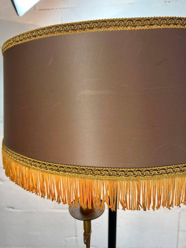 Vintage "gold" floor lamp with fringes b 55 h 160