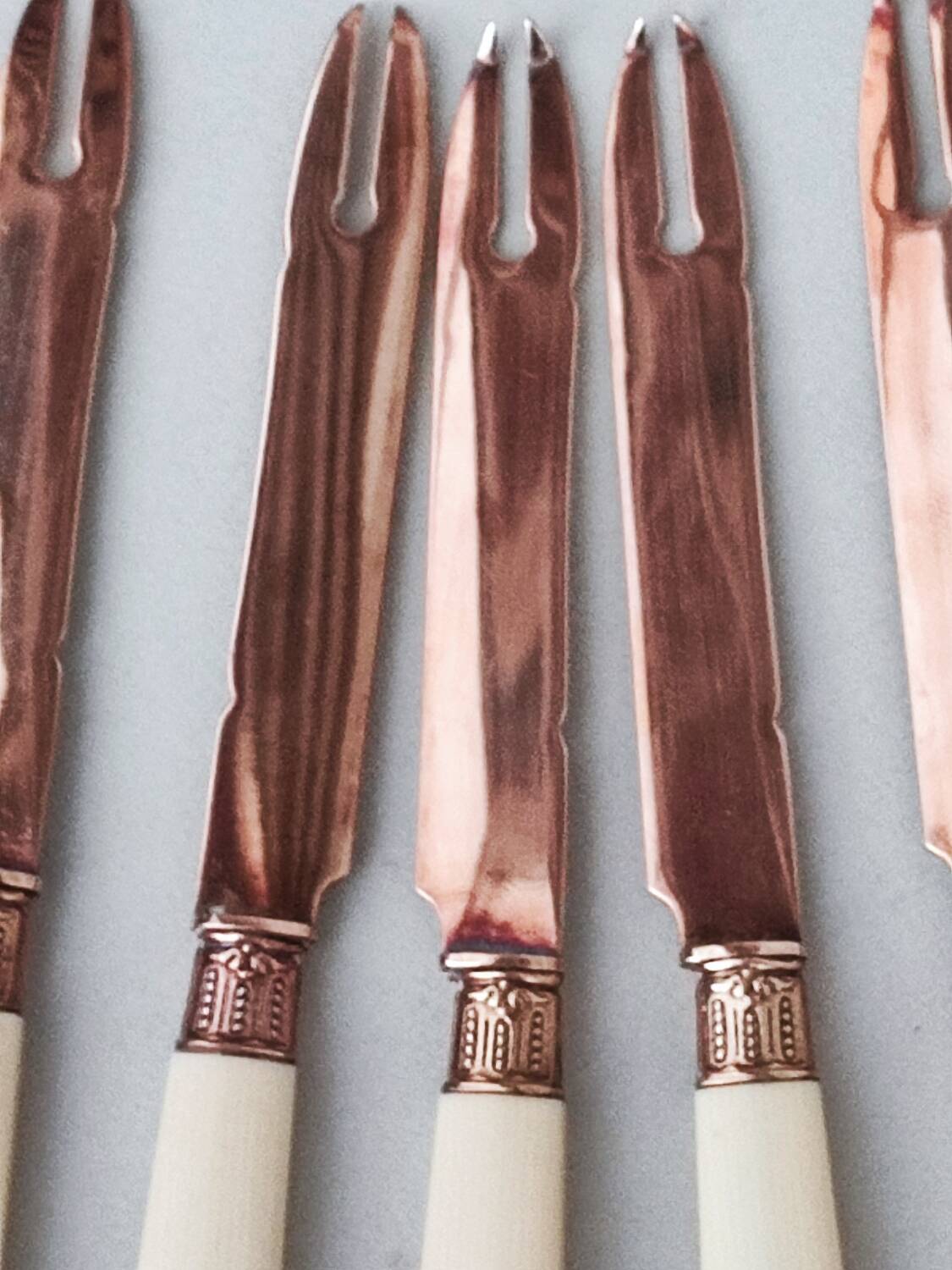 12 giltmetal cheese knives