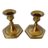 Pair of mini brass candlesticks