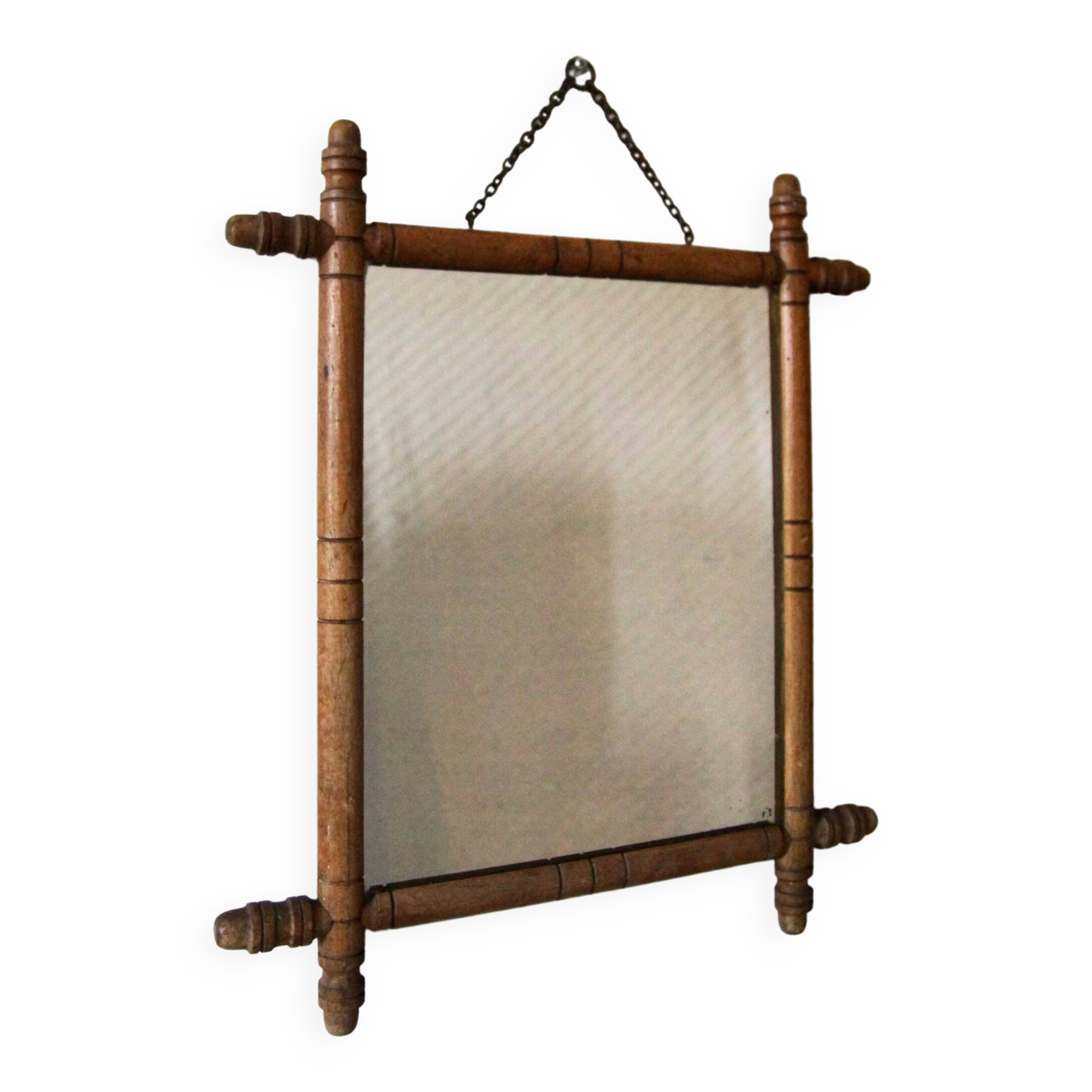 Miroir en bois effet bambou