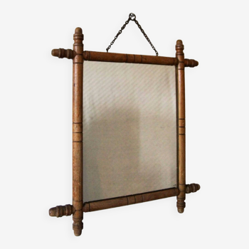 Bamboo effect wooden mirror