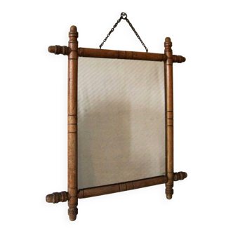 Bamboo effect wooden mirror