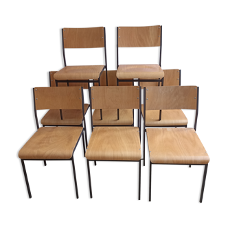 Lot de 8 chaises industriel