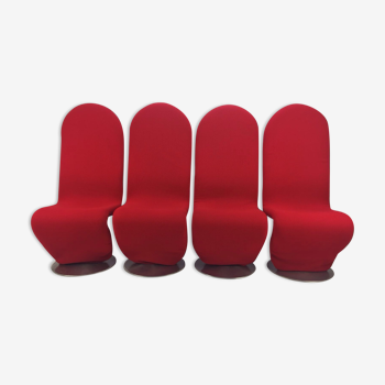 Lot of 4 system 1 2 3 by Verner Panton chairs