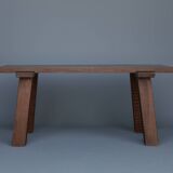 Table brutaliste en chêne massif