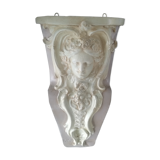 Patinated plaster wall cariatide console