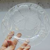 5 Small Transparent Frosted Glass Plates Vintage Floral Decor Kig Indo