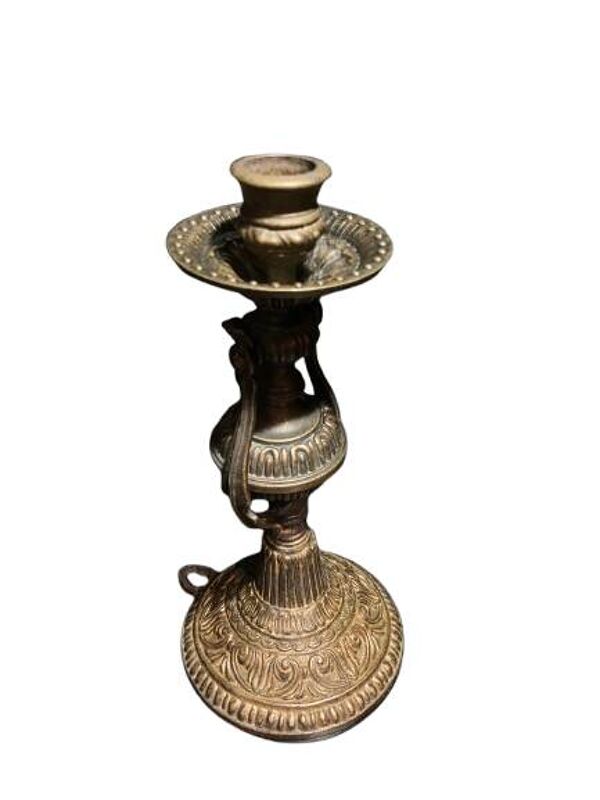 Bougeoir de bateau ancien à balancier en bronze