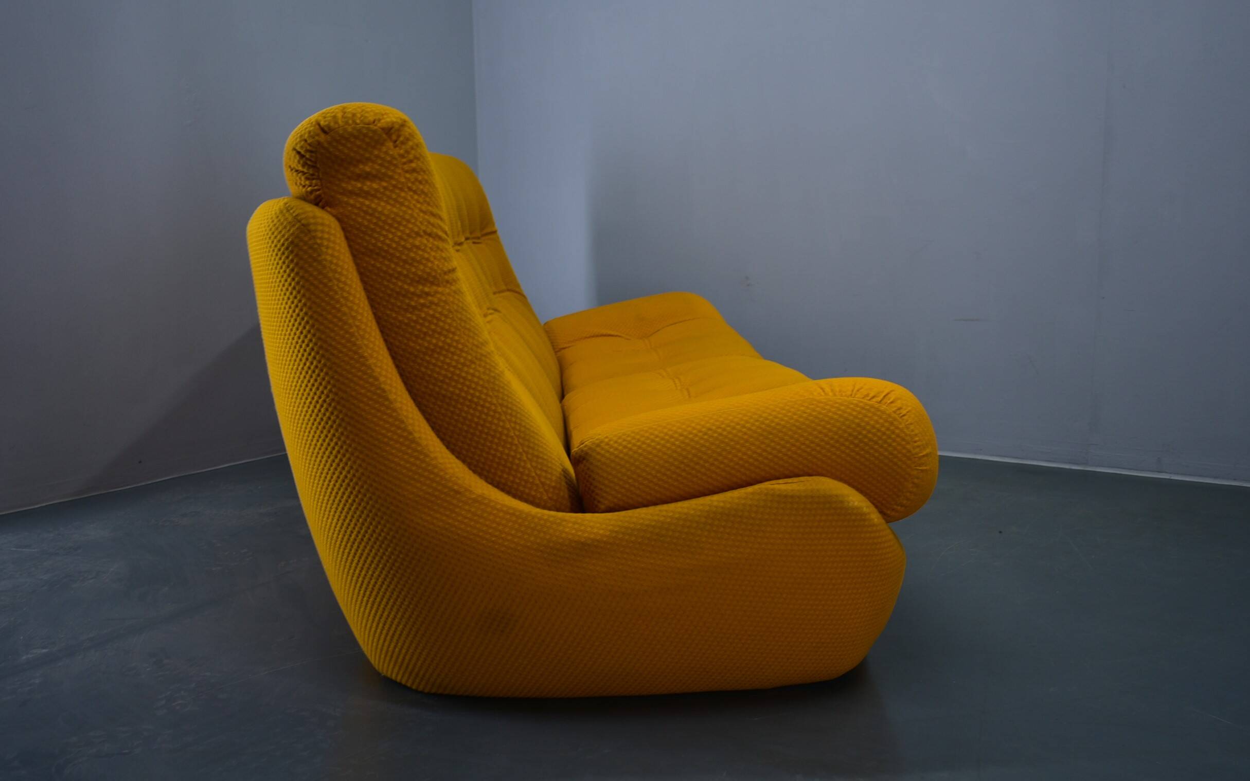 20th century, yellow Atlantis three-seater sofa, 1960s