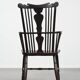 Antique English Windsor chair from the 18th century with spindled backrest